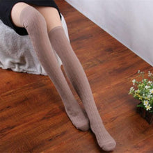 Fashion Women Socks Cotton Women Knit Over Knee Thigh Spiral Pattern High Boot Socks EF8