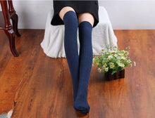 Fashion Women Socks Cotton Women Knit Over Knee Thigh Spiral Pattern High Boot Socks EF8