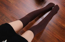 Fashion Women Socks Cotton Women Knit Over Knee Thigh Spiral Pattern High Boot Socks EF8