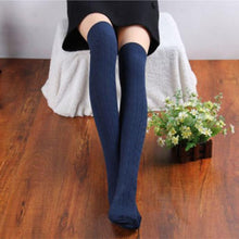 Fashion Women Socks Cotton Women Knit Over Knee Thigh Spiral Pattern High Boot Socks EF8