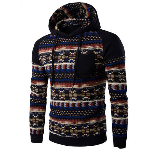 Jacket Men Cotton Retro Long Sleeve Hoodie Hooded Sweatshirt Tops Jacket Coat Outwear ClothingPlus Size EF8