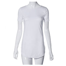 Women Sexy Tops Vestidos Casual Short Sleeve Solid Side Slit T Shirt Party Bodycon Mini Night Club Dresses Plus Size EF8