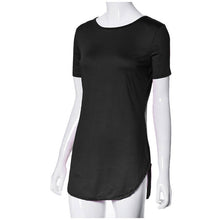 Women Sexy Tops Vestidos Casual Short Sleeve Solid Side Slit T Shirt Party Bodycon Mini Night Club Dresses Plus Size EF8