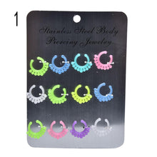charm circular barbell mixed glow in the dark with multi patterns nose ring EF8