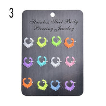 charm circular barbell mixed glow in the dark with multi patterns nose ring EF8