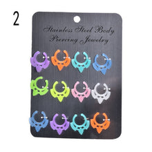charm circular barbell mixed glow in the dark with multi patterns nose ring EF8