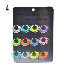 charm circular barbell mixed glow in the dark with multi patterns nose ring EF8