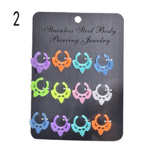 charm circular barbell mixed glow in the dark with multi patterns nose ring EF8