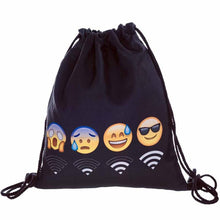 fashion 14 Colors Women Emoji Backpack 3D printing travel softback women mochila drawstring bag mens backpacks EF8