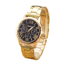 fashion geneva watch women dress watches Roman Numerals Quartz Stainless Steel Wrist Watch Fast Shipping EF8