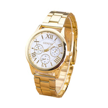 fashion geneva watch women dress watches Roman Numerals Quartz Stainless Steel Wrist Watch Fast Shipping EF8