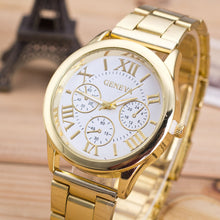fashion geneva watch women dress watches Roman Numerals Quartz Stainless Steel Wrist Watch Fast Shipping EF8