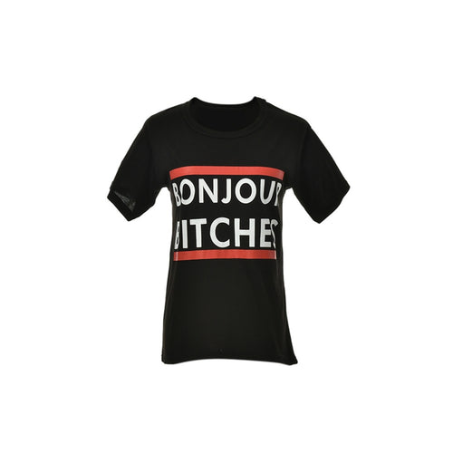 plus size o-neck women clothing t shirt hello bitches print short-sleeved t-shirt women top roupas femininas EF8