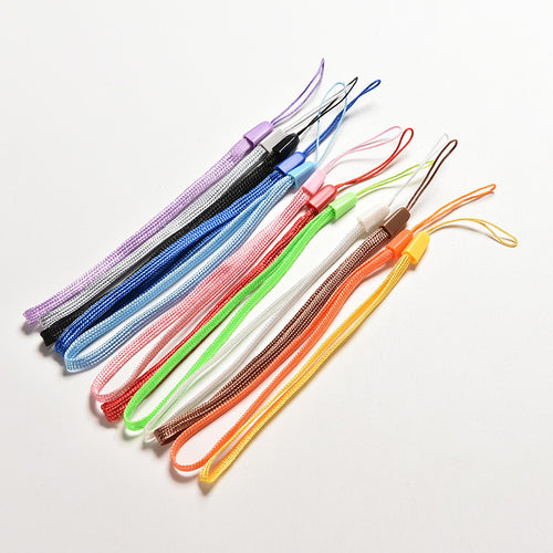 20Pcs R om Color Nylon wrist h  cell phone mobile chain straps keychain Charm Cords DIY Hang Rope Lanyard neck EF8