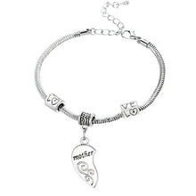 2PCS Mom Women Girl Femme Charm Statement Jewelry Mother Daughter Broken Heart Bracelet Bangle Party Gifts EF8