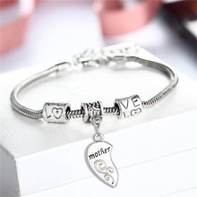 2PCS Mom Women Girl Femme Charm Statement Jewelry Mother Daughter Broken Heart Bracelet Bangle Party Gifts EF8