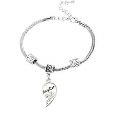 2PCS Mom Women Girl Femme Charm Statement Jewelry Mother Daughter Broken Heart Bracelet Bangle Party Gifts EF8