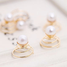 2Pcs Bridal Wedding Prom Crystal Pearl Flower Hair Pins Swirl Spiral Twist Hairpins Tiara Ornaments Bijouterie Accessories EF8