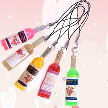 2Pcs Creative Mini Wine Bottle Keyring Key Ring Keychain For mobile phone  EF8
