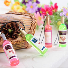 2Pcs Creative Mini Wine Bottle Keyring Key Ring Keychain For mobile phone  EF8