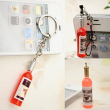 2Pcs Creative Mini Wine Bottle Keyring Key Ring Keychain For mobile phone  EF8