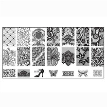 2pc Lace Flowers Nail Art Stamp Stamping Image Plate 6*12cm Stainless Steel Nail Template Manicure Stencil Tools EF8
