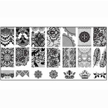 2pc Lace Flowers Nail Art Stamp Stamping Image Plate 6*12cm Stainless Steel Nail Template Manicure Stencil Tools EF8