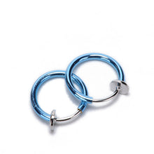 2Pcs Tongue Ring Goth Punk Clip On Fake Piercing Body Nose Lip Rings Hoop Ear Tongue Ring EF8