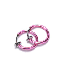 2Pcs Tongue Ring Goth Punk Clip On Fake Piercing Body Nose Lip Rings Hoop Ear Tongue Ring EF8