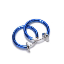 2Pcs Tongue Ring Goth Punk Clip On Fake Piercing Body Nose Lip Rings Hoop Ear Tongue Ring EF8