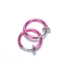 2Pcs Tongue Ring Goth Punk Clip On Fake Piercing Body Nose Lip Rings Hoop Ear Tongue Ring EF8