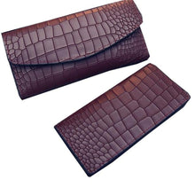 2pc Fashion Luxury Women Lady Faux Crocodile Skin Pattern Leather Clutch Wallet Long Purse Cash Holder Wallets EF8