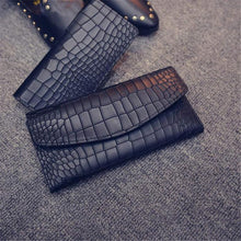 2pc Fashion Luxury Women Lady Faux Crocodile Skin Pattern Leather Clutch Wallet Long Purse Cash Holder Wallets EF8