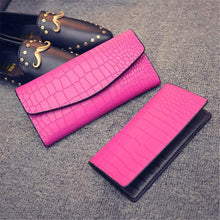 2pc Fashion Luxury Women Lady Faux Crocodile Skin Pattern Leather Clutch Wallet Long Purse Cash Holder Wallets EF8