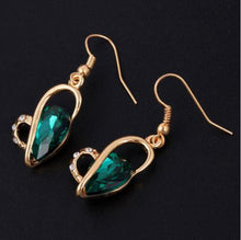 3 Color Necklace Earrings Heart Love Crystal Rhinestone Gem Party Jewelry Sets For Women Jewelry Set EF8