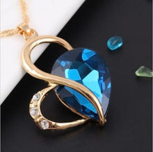 3 Color Necklace Earrings Heart Love Crystal Rhinestone Gem Party Jewelry Sets For Women Jewelry Set EF8