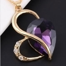 3 Color Necklace Earrings Heart Love Crystal Rhinestone Gem Party Jewelry Sets For Women Jewelry Set EF8