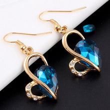 3 Color Necklace Earrings Heart Love Crystal Rhinestone Gem Party Jewelry Sets For Women Jewelry Set EF8