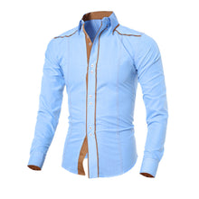 3 Colors Mens Fashion Clothing Slim Fit Formal Dress Shirts TopsCasual Long Sleeve Shirt Camisa EF8