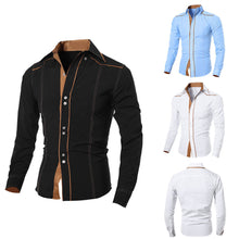3 Colors Mens Fashion Clothing Slim Fit Formal Dress Shirts TopsCasual Long Sleeve Shirt Camisa EF8