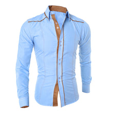 3 Colors Mens Fashion Clothing Slim Fit Formal Dress Shirts TopsCasual Long Sleeve Shirt Camisa EF8