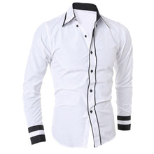 3 Colors Mens Fashion Clothing Slim Fit Formal Dress Shirts TopsCasual Long Sleeve Shirt Camisa EF8