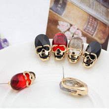 3 Colors Creative Punk Rhinestone Crystal Women Femal Skull Earrings Pierced Stud Earrings Girls Gifts Jewelry EF8