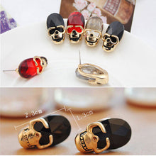 3 Colors Creative Punk Rhinestone Crystal Women Femal Skull Earrings Pierced Stud Earrings Girls Gifts Jewelry EF8