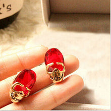 3 Colors Creative Punk Rhinestone Crystal Women Femal Skull Earrings Pierced Stud Earrings Girls Gifts Jewelry EF8