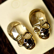 3 Colors Creative Punk Rhinestone Crystal Women Femal Skull Earrings Pierced Stud Earrings Girls Gifts Jewelry EF8