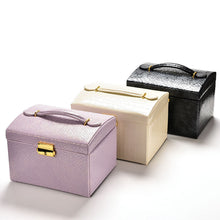 3 Colors Three Layers Jewelry Boxes Makeup Case Jewelry Organizer Carrying Cases with mirror Gifts for Women Girl EF8
