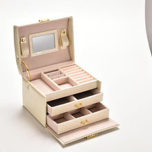 3 Colors Three Layers Jewelry Boxes Makeup Case Jewelry Organizer Carrying Cases with mirror Gifts for Women Girl EF8