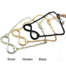 3 Colour  Popular Gold Silver  Black Cross Infinity Chain Bracelets Bangles Jewelry For Women EF8