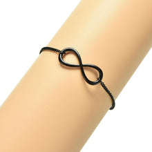 3 Colour  Popular Gold Silver  Black Cross Infinity Chain Bracelets Bangles Jewelry For Women EF8